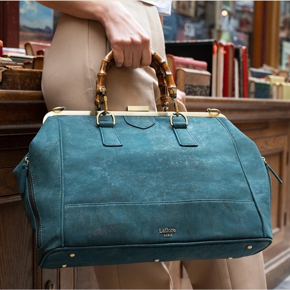 Laflore Paris doquintin bag with bamboo handles - Picture 6 of 15